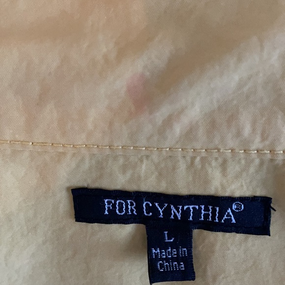 Butter Yellow Windbreaker Rain Jacket Zipper Pockets & Front Closure & Snaps L - Picture 8 of 8